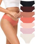 Levao Seamless Underwear for Women-No Show Ice Silk Bikini Panties-Invisibles Wavy Sides Briefs-Breathable Cheeky S-XL