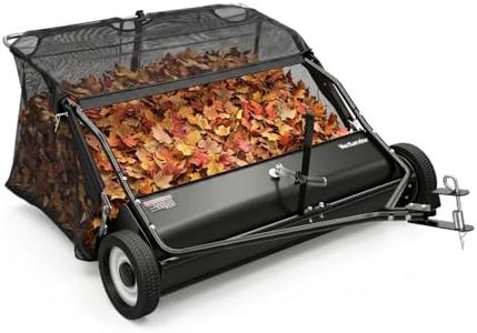MAXLANDER Tow-Behind Lawn Sweeper, 42-Inch Tow-Behind Lawn Sweeper, Large-Capacity Leaf and Grass Collector, Equipped with Adjustable Sweeping Height and Dump Rope Design