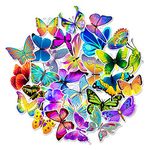 Cute sticker pack (butterfly stickers 50pcs), vinyl waterproof stickers, suitable for laptops, skateboards, water bottles, computers, mobile phones, guitars, suitable for children, teenagers, girls and boys