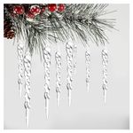 BAOTUJIA 50 PCS Christmas Icicle for Christmas Tree Decorations Items Clear Acrylic Christmas Tree Ornaments Set Suitable for Xmas Home Decor Hanging Decorations