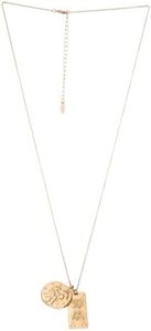 Ettika Zodiac Gemini Double Medallion 18k Gold Plated Necklace for Women. Fashion Jewelry and Accessory
