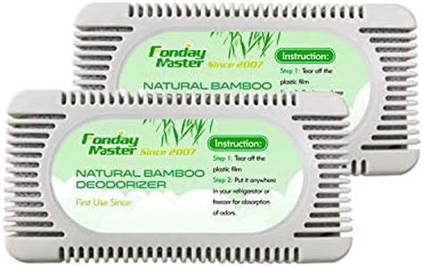 2Packs Refrigerator Deodorizer(60g Each Pack) Fonday Odor Eliminator for Fridges Freezers Coolers & Lunch Boxes, Bamboo Charcoal Fridge Deodorizer, More Effective Than Baking Soda…