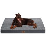 Bedsure Extra Large Dog Bed Washable - XXL Giant Dog Beds for Large Dogs and Human, Big Orthopedic Pillow with Removable Plush Sherpa Cover, Grey, 137x111.5x10cm