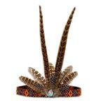 OhMill Halloween African Headwear Indian Feathered Headband African Chieftain Hat Headpiece Stage Show Props Christmas Easter Halloween Party Cosplay Fancy Dress Adults Kids, Brown