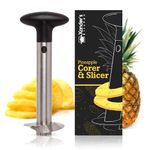 Xander's Kitchen Pineapple Corer Peeler Slicer Fruit Cutter Stainless Steel Tool Kitchen Easy Use Heavy Duty Core Remover