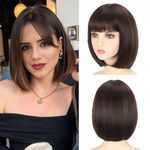 Akashkrishna Short Bob Wigs With Bangs12 inch Straight Synthetic Cosplay Party Wig For Women Daily Use Colorful Hair Wigs (12 Inch, 4/30)