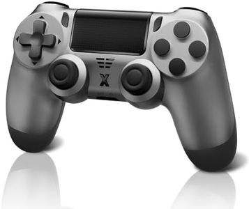 Effdrdfs Wireless Controller for PS-4, Controller Wireless for PS-4/Pro/Slim/PC, Bluetooth Gamepad Joystick with Dual Vibration Touch Panel 3.5mm Audio Jack Six-Axis (Gray)