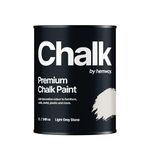 Hemway Light Grey Stone Chalk Paint 1L Matt Shabby Chic Interior Furniture, Walls, Wood, Wardrobes, Doors, Tables, Chairs, Quick Dry Smooth Chalky Finish (40 Neutrals & 118 Colours Available)