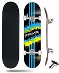 jaspo Prime (31"X 8") Complete Fully Assembled Skateboard, 7 Layer Canadian Maple Concave Skateboard For Boys, Kids, Youth, Adults – Made In India (31" X 8", Prime), Black