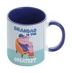 Father's Day Mug, Grandad Mug, Grandad is The Greatest, Pig Birthday Gift for Grandpa, Grandfather, Coffee Mug,Tea Mug Cocoa Soup Daily use Inside Coloured Ceramic Cup Mug. (Navy Blue)