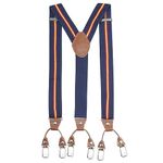 PELUCHE Majestic Clasp Blue Y Back 6 Clips Suspender (Strap Width- 3.5cm)