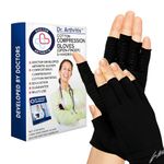 Doctor Developed Copper Arthritis Gloves/Compression Gloves and DOCTOR WRITTEN HANDBOOK -Relieve Arthritis Symptoms, Raynauds Disease & Carpal Tunnel (Black, Medium)