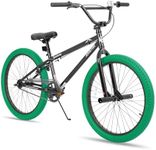 JOYSTAR 24 Inch Kids Bike Freestyle BMX Bikes for 8-12 Years Old Boys Girls and Beginner Riders, 24 Inch Bikes with Green Tires, Green