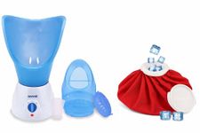 Newnik V108 Steam Inhaler & Vaporizer for Cold and Cough + Newnik Cool Pack Ice Bag Combo | 3-in-1 Steamer for Sinus Relief, Facial Spa & Pain Relief | Safe for Kids & Adults | 1-Year Warranty