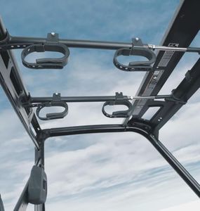 KEMIMOTO UTV Overhead Gun Holder, Roof Gun Carrier Bow Rack 21in-28in Roll Bars Depth(Front to Back) Compatible with Polaris Ranger Kawasaki Mule