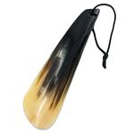 Lucky Franc's Horn Shoe horn. Dress Shoe Horn for Men - Hand Crafted Natural Luxury ShoeHorn. Genuine Bull/Ox Horns. A fancy shoehorn men will cherish. 7.25"x2" in gift box.