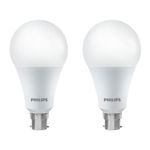 PHILIPS Stellar Bright 16 Watt LED Bulb, Base B22 ,Cool Day Light, Pack of 2