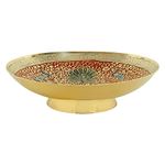 Skywalk Hand Crafted Metal Brass Fruit Bowl with Decorative Carving Work, Perfect for Home Decoration and Gifting, Size :9 Inch