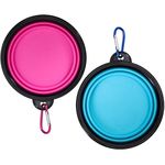 2 Pack Collapsible Dog Bowl Travel Dog Bowls Portable Dog Water Food Bowl 350 ml Pet Feeder Bowl with Carabiner Pet Supplies for Traveling, Hiking, Walking