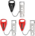 3 Packs Portable Door Lock, Door Locker Security Lock Heavy Duty Travel Lock for Security Travel Safety, Extra Door Lock for Traveling, Home, Apartment, Room, Hotel, School (Red & Black)