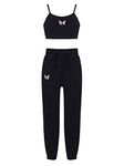 ranrann Girls Hip Hop Outfits Street Dance Clothes Kids 2 Pieces Crop Tank Tops and Sweatpants Tracksuits Set Black 11-12 Years