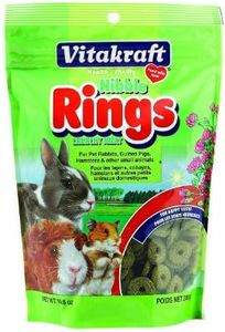 Vitakraft Nibble Rings Small Animal Treats - Crunchy Alfalfa Snack - For Rabbits, Guinea Pigs, Hamsters, and More