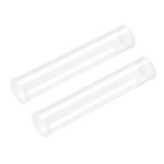 uxcell 2pcs Rigid Round Clear Tubing 41.6mmx43mmx250mm Plastic Storage Transparent Tube with Lids