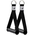 Slim Panda Resistance Band Handle Heavy Duty Cable Machine Attachment, Strong Nylon Webbing, and Seamless Steel D ring For Fitness Workout Gym Pilates Yoga Crossover Tricep Exercise