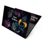 Dzazner Premium Vinyl HD Printed Full Panel Laptop Skin/Sticker/Stretchable Vinyl/Cover Laptops Upto 15.6 inch No Residue, Bubble Free - Hare Krishna Butterfly