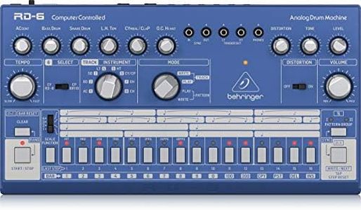 Behringer RHYTHM DESIGNER RD-6-BU Analog Drum Machine with 8 Drum Sounds, 64 Step Sequencer and Distortion Effects