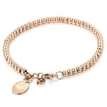 JewelryWe Gold Chain Women Bracelets: Ladies Cute Lucky Cat Wrist Ball Bead Necklace Silver Rose Gold Bangle Stunning Charm Stainless Steel Adjustable Link Bracelet