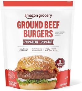 Amazon Grocery, Ground Beef Burgers, 80% Lean, 20% Fat, 32 Oz, 8 Ct, Frozen