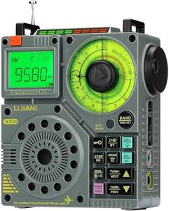 Portable Shortwave Radio AIR/VHF/AM/FM/Weather 6-Bands Receiver with Bluetooth/TF Card,Flashlight,Digital Recording, Alarm Clock,Powered by 2000mah Battery,Super Bass/EQ,Type-C Jack A320