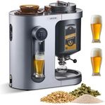 VEVOR Automatic Home Beer Brewer, 1500W Electric Beer Brewing Machine, 3.43 Gal All-in-One Home Brewer with Mash Boil Device, 304 Stainless Steel Internal Tank, Auto Temperature & Pressure Control