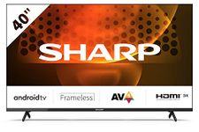 Sharp 2T-C40FH6KL2AB 40-Inch 2022 FHD Android Smart Frameless LED TV with Freeview Play, 1080p, Dolby Digital, Google Assistant, HD Tuner, Chromecast built-in, 3x HDMI, 2 x USB & Bluetooth – Black