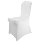 Granbest Microfiber Spandex Chair Covers, Super Stretch Chair Protector, Removable Washable Chair Slipcover for Wedding, Birthday, Banquet, Hotel, Party Decoration (Pack of 4, Creamy White)