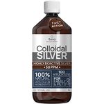 Colloidal Silver 50 PPM 1000 ml ● For Humans & Dogs ● Highly Bio Active Hydrosol Silver Water for Best Results ● Carbon Neutral ● 100% Natural : 2 Ingredients