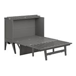 AFI Northampton Full Size Murphy Bed Desk with Mattress and Built in Charging in Grey