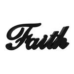 CVHOMEDECO. Matt Black Wooden Words Sign Free Standing "Faith" Tabletop/Shelf/Home Wall/Office Decoration Art, 10.75 x 4.5 x 1 Inch