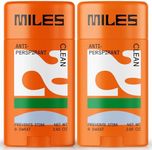 Miles Antiperspirant Deodorant Stick for Teens, Tweens and Kids Boys and Girls - Sweat and Odor Protection, Made in USA - Clean Scent, 2-Pack