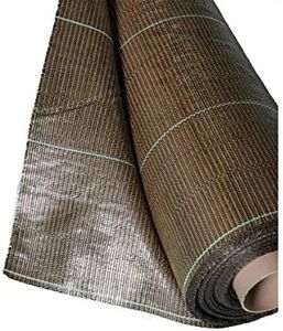 130g/m2 Toile Bache de paillage tissée Marron Anti-Mauvaises Herbes Largeur 3,3m Longueur 25m