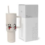 Simple Modern 40 oz Disney Trek Tumbler with Handle and Straw | Insulated Stainless Steel Water Bottle Iced Coffee Cup Travel Mug | Gifts for Women | 40 oz | Mickey Mouse Dances