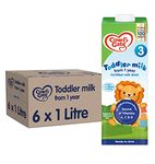 Cow & Gate 3 Toddler Baby Milk Ready to Use Liquid Formula, 1-3 Years, 1 L (Pack of 6)