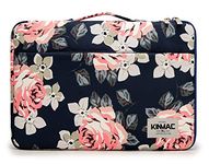 Kinmac 360° Protective Water Resistant Laptop Case Bag Sleeve with Handle for Surface Pro,MacBook Pro 13",MacBook 12",New MacBook Air 13" Retina,iPad pro 12.9 and 12 inch-13.3 inch Laptop (Blue Rose)