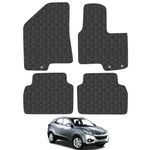 Car Mats for Hyundai iX35 (2010-2015) Tailored Fit Rubber Floor Mat Set Accessory Black Custom Fitted 4 Pieces with Clips - Anti-Slip Backing, Heavy Duty & Waterproof