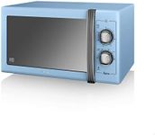 Swan Retro Manual Microwave, Blue