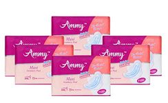 AMMY Advanced Dry Maxi All Night Cottony Soft Ultra Thin Womens/Girls Sanitary Pads with Wings (Napkins) - XXL Wings (90 Pieces)(Pack Of 6)