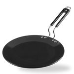 Vinod Black Pearl Hard Anodised Tawa - 28 cm | 5.25mm Thickness | Metal Spoon Friendly | Riveted Sturdy Handle | Long Lasting Roti, Paratha Tawa | 2 Year Warranty | Toxin Free