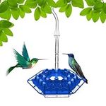 Outdoor Decor Feeder - Hanging Hummingbird Feeder, Outdoors Hanging Bird Feeder | Feed Garden Glass Hummingbird Feeder, Hexagon-Shaped Bird Feeder, Vibrant Red Bird Feeder for Backyard Gardening