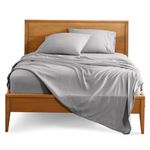 Bare Home Queen Sheet Set - 1800 Ultra-Soft Microfiber Queen Bed Sheets - Double Brushed - Queen Sheets Set - Deep Pocket - Bedding Sheets & Pillowcases (Queen, Light Grey)